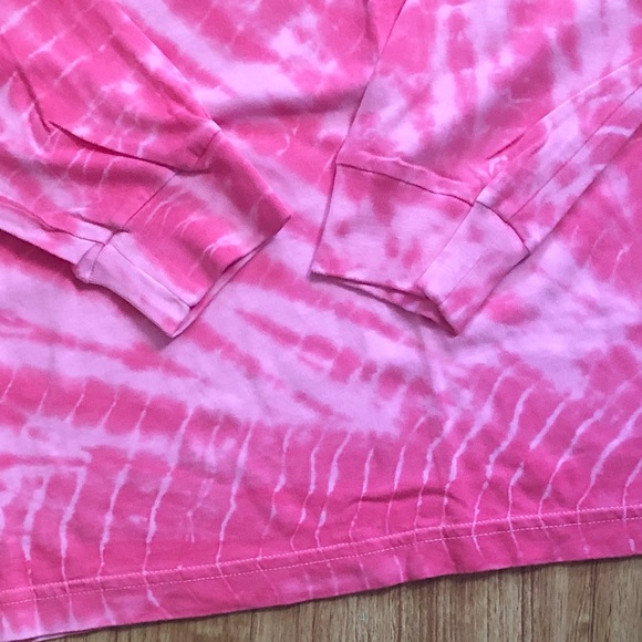 NWT PINK Tie Dye Long Sleeve Campus Tee MEDIUM to LARGE - Picture 8 of 8